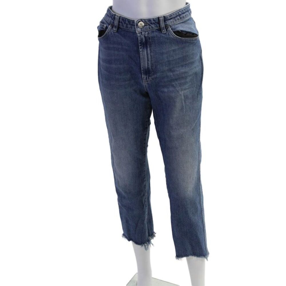 3x1 NYC Womens Mid Rise Raw hem Straight Leg Jeans Blue Size 31
